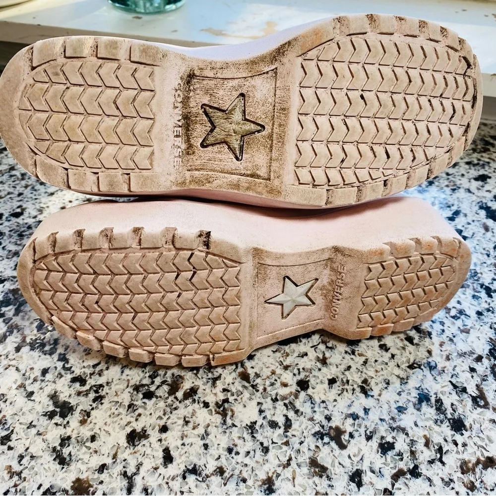 CONVERSE Pink Leather Lugged Chelsea Boots Girls 13